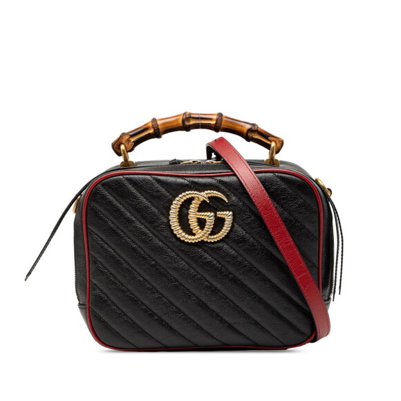 Gucci Handbags - GUCCI Authentic Black Leather Bamboo Shoulder Bag